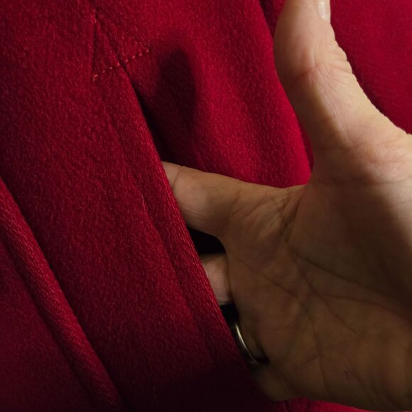 Talbots Vintage 100% Wool Red Peacoat Double Breasted Pockets Size 6p - Picture 5 of 7